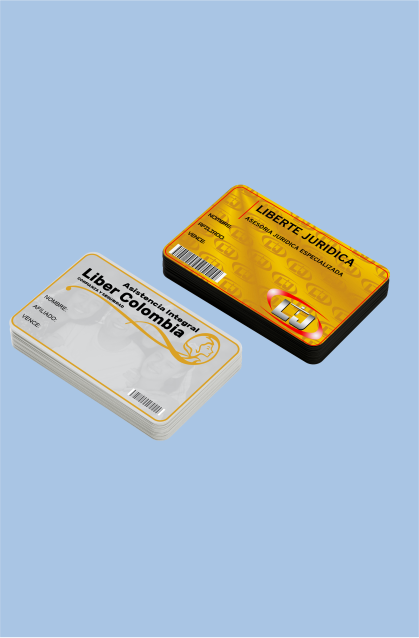 Tarjetas PVC de la empresa Liber Colombia